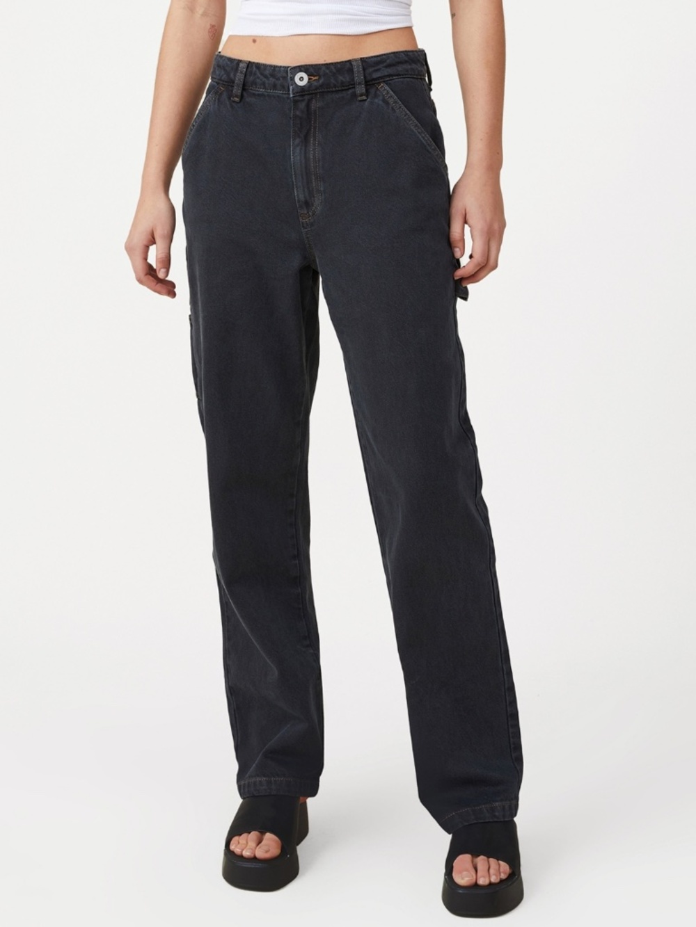 Cotton on Women's Carpenter Jeans - Black Ink Size 8
